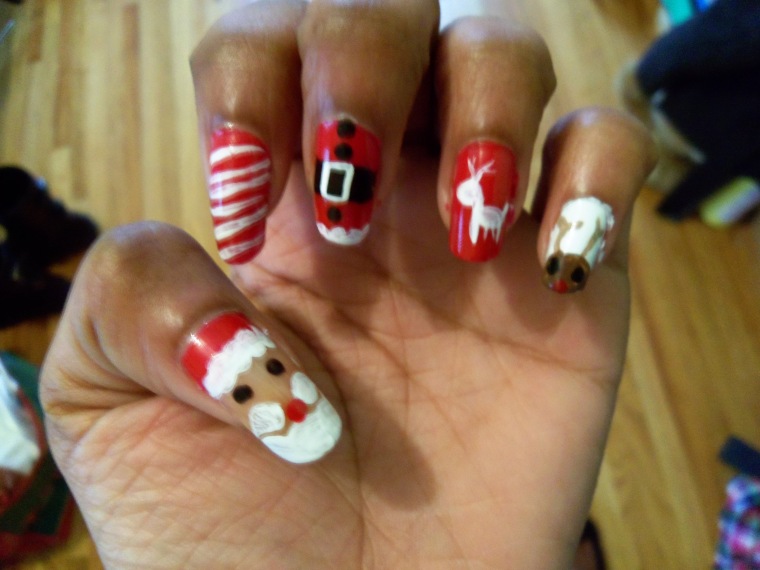 Christmas nails (which will be promptly removed tonight)!